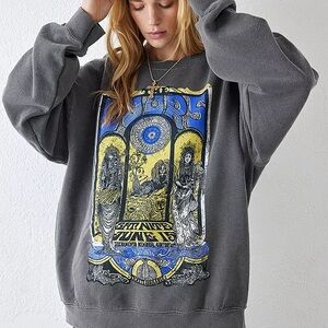 Urban Outfitters The Doors Gray Oversized Sweatshirt